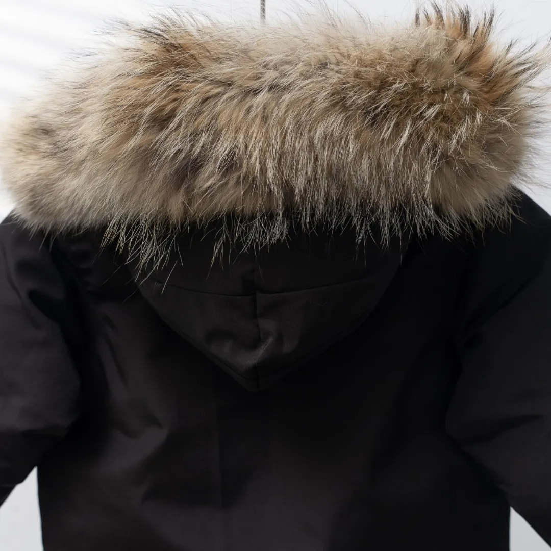 P660 CANADA GOOSE丨Canada Goose C08 children's clothing, children's hooded down jacket Color: Black Size: 110-160